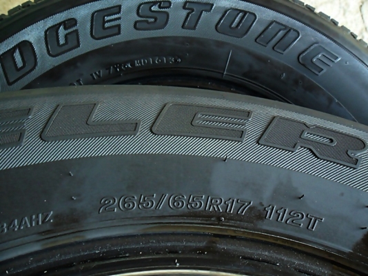 ยาง17กระบะสูง+SUV  บริดสโตน265-65-R17ลงพื้นปลายปี13 (4เส้น 2,900)