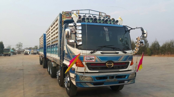 ขายบรรทุก ฮีโน่260  พ่วงดั้มเกษตร คอกเหล็ก