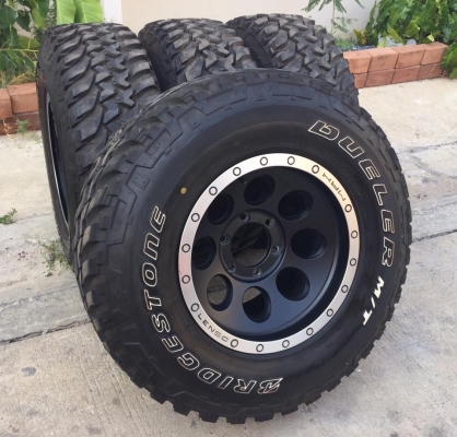 ขายล้อLenso Max1 16x9 off 0 พร้อมยางbridgestone MT 265/75/16 ดอกเต็ม สภาพใหม่