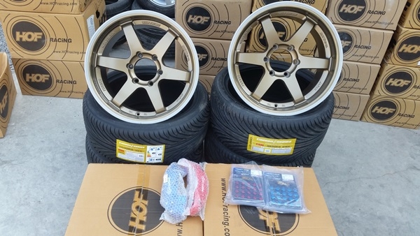 ขายล้อใหม่ TE37ขอบ18 9.5+10.5 ยาง255/45/18 ปี16  4 ล้อ