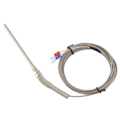 หัววัดอุณหภูมิ Thermocouple ชนิด K ขนาดแท่งโต 1 cm ความยาวหัววัด 10 cm.สายเคเบิลยาว: 3 เมตร  อุณหภูมิในการทำงาน -100 -700 ℃