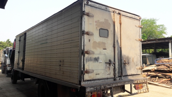 ตู้ ยาว 7.20 เมตร กว่าง 2.45 เมตร พื้นเหล็ก แผงข้างอลูมิเนียม สภาพพร้อมใช้