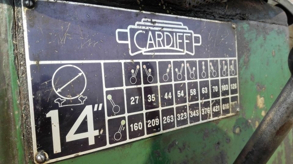 ** SOLD ** กลึงอังกฤษคาร์ดิฟ CARDIFF 8 ฟุต 3 เพลาเกียร์บล็อค 18 สปีด รู 2" ถอดคอม้าได้ ไฟ 380V ใช้งานได้ปกติครับ!!