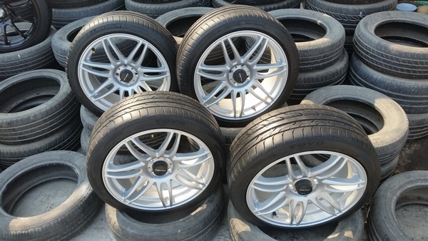 ขายล้อProject D Spec17 4รู100 พร้อมยาง 4 ล้อ