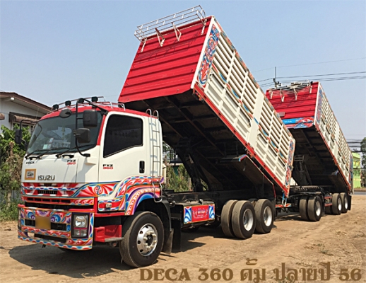 ขายรถพ่วง22ล้อ ISUZU DECA 360 ปลายปี 56 กระบะดั้มคอกสูง สภาพสวย เดิมๆครับ เครื่องดี คัสซีสวย รถภาคเหนือ
