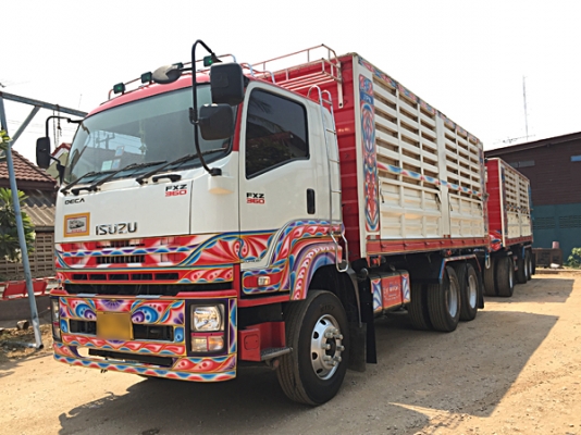 ขายรถพ่วง22ล้อ ISUZU DECA 360 ปลายปี 56 กระบะดั้มคอกสูง สภาพสวย เดิมๆครับ เครื่องดี คัสซีสวย รถภาคเหนือ