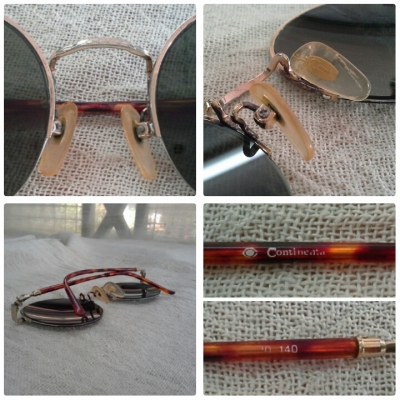 แว่นตาฮาล์ฟ ริมเลส 'หยดน้ำ จอห์น เลนนอน ทรงกลม'  CONTINENTAL made in England