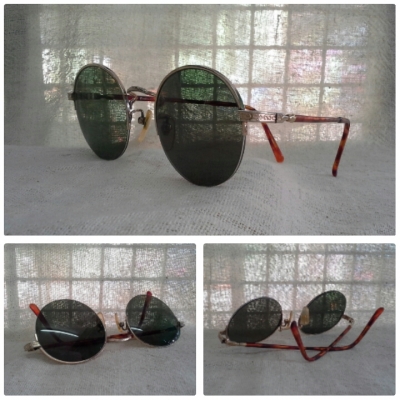 แว่นตาฮาล์ฟ ริมเลส 'หยดน้ำ จอห์น เลนนอน ทรงกลม'  CONTINENTAL made in England