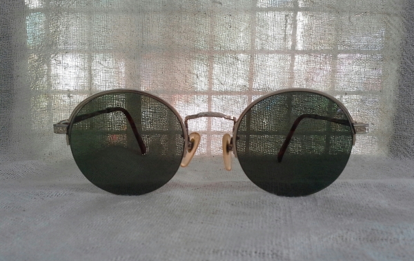 แว่นตาฮาล์ฟ ริมเลส 'หยดน้ำ จอห์น เลนนอน ทรงกลม'  CONTINENTAL made in England