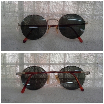 แว่นตาฮาล์ฟ ริมเลส 'หยดน้ำ จอห์น เลนนอน ทรงกลม'  CONTINENTAL made in England