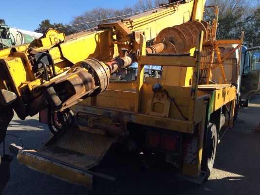 รถเครนสว่าน HINO เครื่อง HO7D เครน ACHI 706 มือสองสภาพดี พร้อมใช้งาน