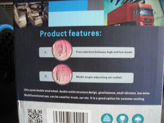 Huxin พัดลมติดรถยนต์ 12V รุ่น HX-T301 (Black/Blue) Huxin พัดลมติดรถยนต์ 12V รุ่น HX-T301 (Black/Blue)