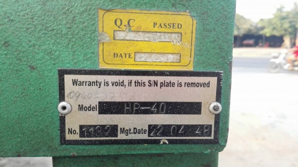 ** ยกโดยไว!! ** ขอบคุณผู้ซื้อ &amp; พี่เสือครับ!! ** แท่นอัดไฮดรอลิคมือโยก TMC 40 ตัน สภาพสดอุปกรณ์ครบพร้อมใช้มาเทสก่อนได้!!