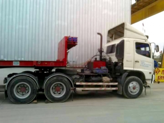 10ล้อหัวลาก HINO 320ปี49 +หางพื้นเรียบ3เพลายาว12เมตรอู่พนัสปี57