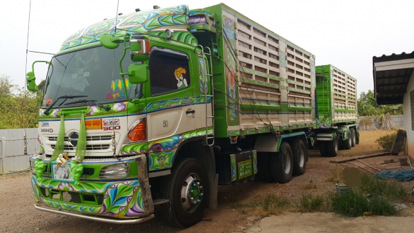 ขายดาวน์รถพ่วง 22 ล้อ แม่-ลูก กระบะเหล็กคอกเกษตรดั้ม อู่.เอส เค ที HINO 380 ปี.ส.ค-56 เบรคแห้งสวยๆราคา.900000 ต่อรอง สนใจรีบจองด่วน