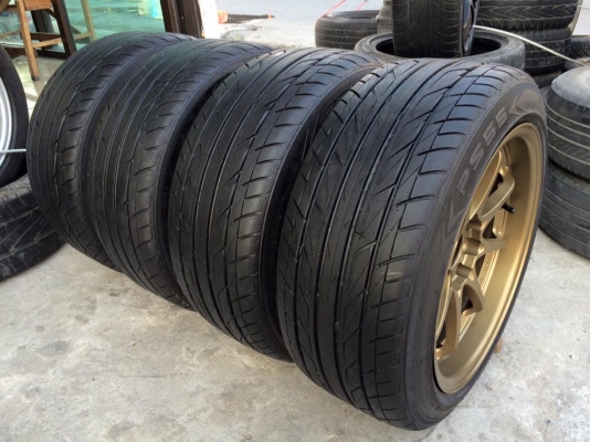 (มือ2)ce28ขอบ15"4รู100กว้าง8"ออฟ28 ยาง195/50/15ปี14 #ขายยกชุด4ล้อ 9,500.฿