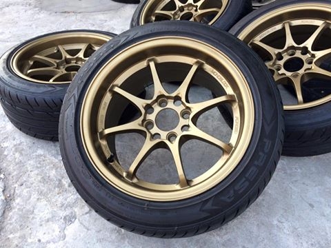 (มือ2)ce28ขอบ15"4รู100กว้าง8"ออฟ28 ยาง195/50/15ปี14 #ขายยกชุด4ล้อ 9,500.฿