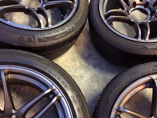 (มือ2กระบะซิ่ง)ลายMR2(สีเทากัล) ขอบ18"6รู น9"/ล10" พร้อมยาง น245/ล265 ปี11&amp;13 #ขายยกชุด4ล้อ 11,500.฿