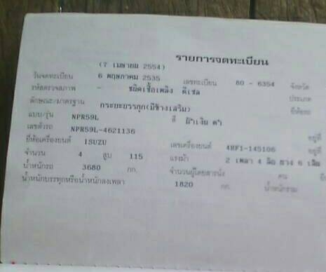 หกล้อ อีซูชุ NPR59L เครือง-4HF1-120 เกียร์สั้น พ.เวอร์ ช่วงล่างใหญ่ Fหน้า Fหลัง ยาว4.30ม สภาพดีพร้อมใช้งาน ทะเบียนพร้อมโอน หกล้อ อีซูชุ NPR59L เครือง-4HF1-120 เกียร์สั้น พ.เวอร์ ช่วงล่างใหญ่ Fหน้า Fหลัง ยาว4.30ม สภาพดีพร้อมใช้งาน ทะเบียนพร้อมโอน