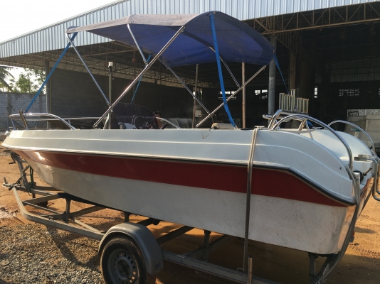 ขายเรือใหม่ลงน้ำสองครั้ง18ฟุต วางเครื่องวิ่งได้เลยไม่รวมเทลเลอร์