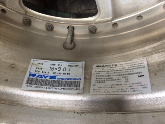 ล้อ RAYS Victrix ขอบ 18" F9 R11 5รู114.3 สวยๆ ลึกๆ ประมูลญี่ปุ่น