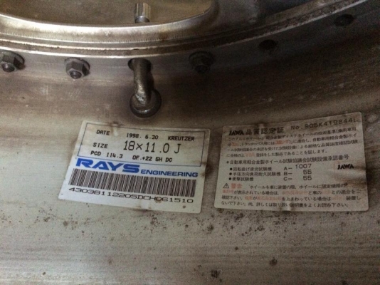 ล้อ RAYS Victrix ขอบ 18" F9 R11 5รู114.3 สวยๆ ลึกๆ ประมูลญี่ปุ่น