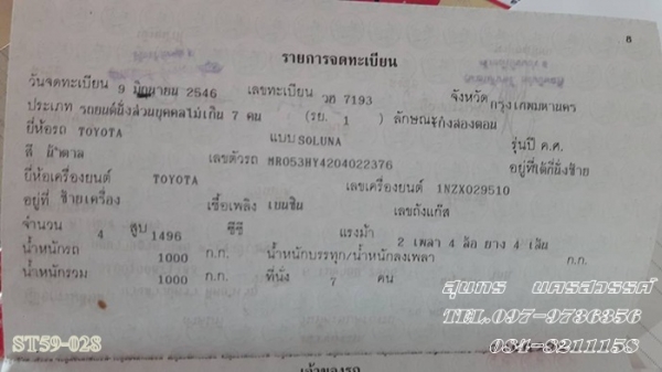 ขายด่วน TOYOTA, SOLUNA VIOS 1.5 E AIRBAG-ABS ปี03 เดิมๆ พร้อมใช้ ราคาสุดคุ้ม