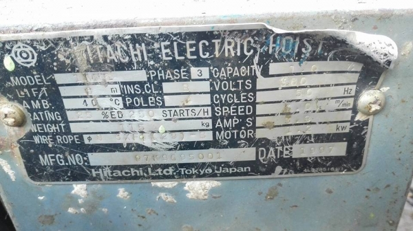 กว้านสริง(วินซ์) HITACHI JAPAN 1 ตัน.ไฟ 380V. สภาพสวยเดิมๆดึงนุ่มพร้อมใช้งานมาเทสก่อนได้.