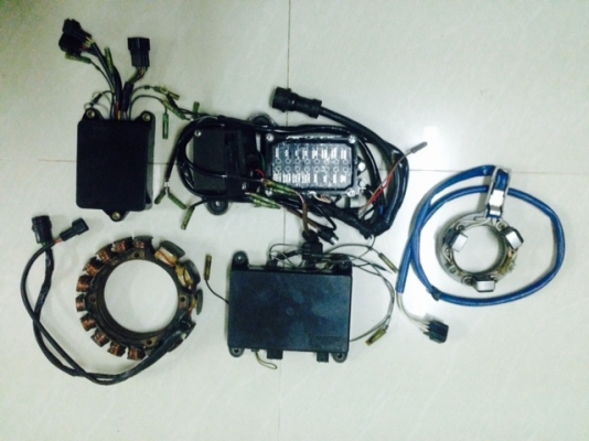 สำราญมารีน ขายอะไหล่เครื่องเรือ ทริม เกียร์ control ไดสตาร์ท ชุดไฟ yamaha