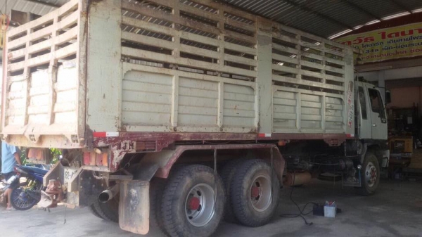 ขายรถสิบล้อ Hino FM1M 220แรง พ่วงแม่ลูกดั้ม ลูก3คานแท้ดั้ม