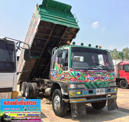 แสงฟ้าเต๊นท์รถ//ขายรถ10ล้อ2เพลา HINO-FM3M ดั้มมิเนียม รถห้างปี40 จัดไฟแน๊นได้ 800,000