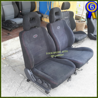 เบาะ SUBARU STI ผ้าหนังกลับฉลุทั้งตัว ด้ายแดง