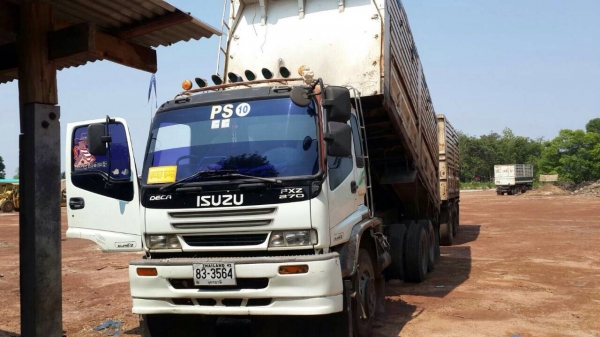 ขายรถพ่วง ISUZU DEGA EURO 1 เครื่อง 270 แรง ปี 43 ลูก 3 เพลายัดลงเล่มแล้ว ยาว 6.20 เมตร ยางดี