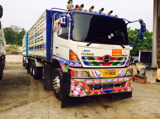 ขายรถพ่วง Hino เครื่อง 344 แรง ปลายปี 56 ไมล์ 145,xxx กระบะดัมพ์แม่ลูกอู่แสงเทเลอร์บ้านโป่ง ลูก 3 เพลาแท้ ยางเต็ม ภายในสวย ไร้ที่ติ รถสวยพร้อมใช้งาน