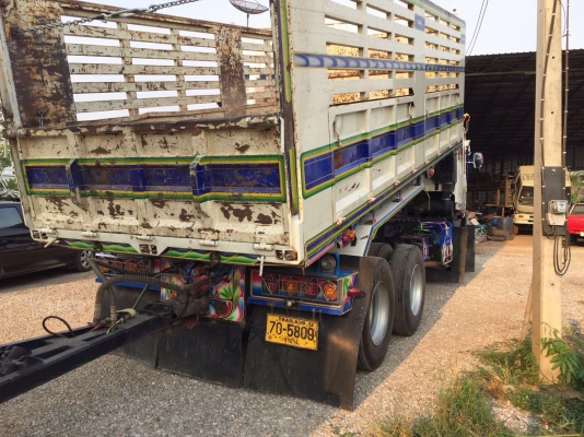 ขายรถพ่วง Hino เครื่อง 344 แรง ปลายปี 56 ไมล์ 145,xxx กระบะดัมพ์แม่ลูกอู่แสงเทเลอร์บ้านโป่ง ลูก 3 เพลาแท้ ยางเต็ม ภายในสวย ไร้ที่ติ รถสวยพร้อมใช้งาน