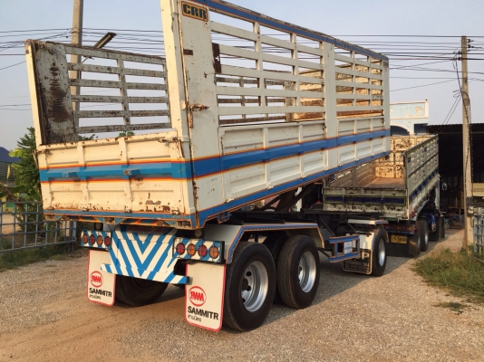 ขายรถพ่วง Hino เครื่อง 344 แรง ปลายปี 56 ไมล์ 145,xxx กระบะดัมพ์แม่ลูกอู่แสงเทเลอร์บ้านโป่ง ลูก 3 เพลาแท้ ยางเต็ม ภายในสวย ไร้ที่ติ รถสวยพร้อมใช้งาน