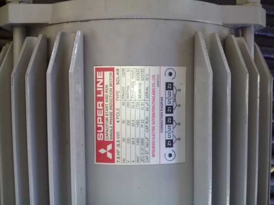 ขายมอเตอร์มิตซูบิชิไฟบ้าน7.5แรง