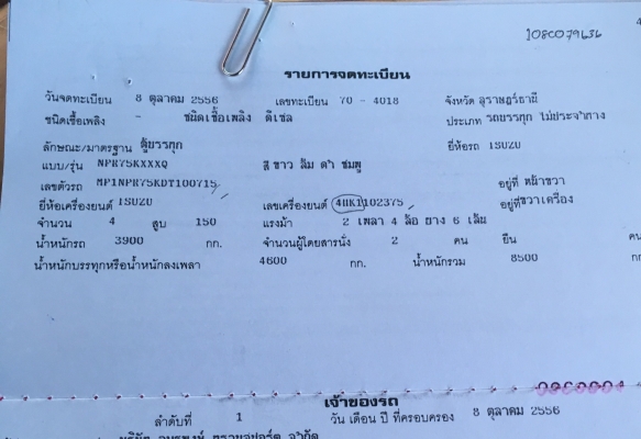 ขายISUZU 6ล้อ NPR 150 EURO 3 รุ่นหน้าตึกเครื่อง 150 เเรง เครื่องคอมมอลเรล ตู้เเห้งเปิดได้3บานจดทะเบียนปี 2556 (2013) ยาว5.00เมตร สภาพพร้อมใช้งานใครต้องการไม่ผิดหวังราคา890,000บาทจัดไฟเเนนได้ดูรถได้ที่เต็นท์รถ JJ.AUTOCAR 2 หลังวัดจันทรารามติดถนนเพชรเกษมก.ม