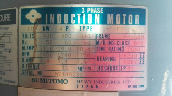 Sell> ขายมอเตอร์เกียร์ Sumitomo Cyclo drive มีเบรค 15 HP 380V ทด 1:43 ความเร็วรอบ 34 RPM. สภาพกริ้บๆสีเดิมๆ มาเทสได้เลย!!