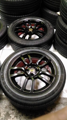 Max ขอบ16" ดำเงาท้องแดง+คอนติเนนทอล 205/55R16