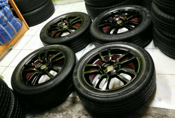 Max ขอบ16" ดำเงาท้องแดง+คอนติเนนทอล 205/55R16