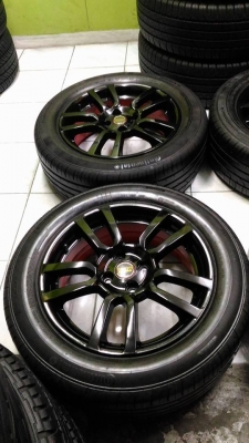 Max ขอบ16" ดำเงาท้องแดง+คอนติเนนทอล 205/55R16