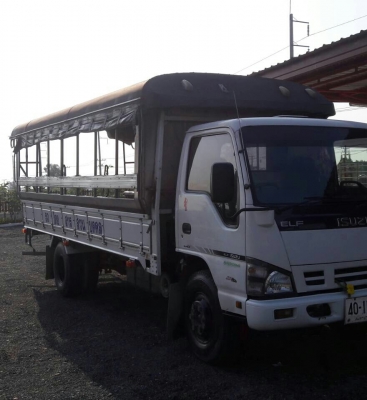 หกล้อ อีซูชุ NQR150ปี51ช่วงยาว5.50ม มีหลังคา"รับส่ง-พนังาน รถสภาพดีสวยเดิมๆไม่เคยบรรทุกหนัก เล่มทะเบียนพร้อมโอน