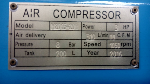 ปั๊ม ขนาด200 ลิตร 2สูบ  ไฟ220v  พร้อมมอเตอร์ 3แรง