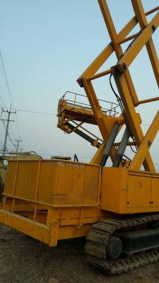 รถกระเช้า แมนลิฟท์ ขากรรไกร AICHI ตีนตะขาบ แทร็กเหล็กหุ้มยาง สูง15 เมตร สภาพ 80\% เก่าญี่ปุ่น