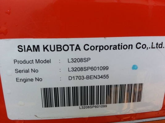 เกรด A คูโบต้า L3208SP 4 WD ใบมีดตราช้าง ทำงาน 216 ชั่วโมง จดทะเบียน..ตุลาคม 2557