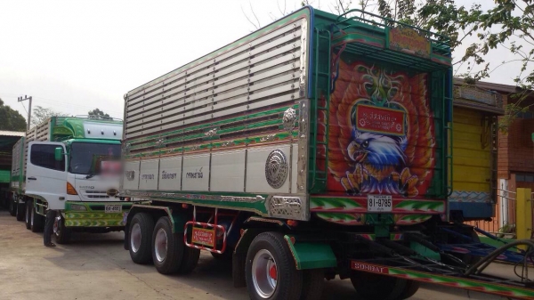 ขายรถพ่วงดัมพ์ HINO เครื่อง 344 แรง ปี 57 กระบะดัมพ์มิเนียมอู่ ส.สมบัติ ลูก 3 เพลา ยาว 7 เมตร