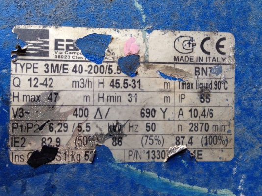 ขายปั้มน้ำหอยโข่งหัวปั้มสแตนเลส Ebara 7.5HP. 380V ขนาดเข้า 2.5นิ้ว ออก 1.5นิ้ว สภาพสวยเดิมๆ วิ่งนิ่ม พร้อมใช้งาน ขายปั้มน้ำหอยโข่งหัวปั้มสแตนเลส Ebara 7.5HP. 380V ขนาดเข้า 2.5นิ้ว ออก 1.5นิ้ว สภาพสวยเดิมๆ วิ่งนิ่ม พร้อมใช้งาน