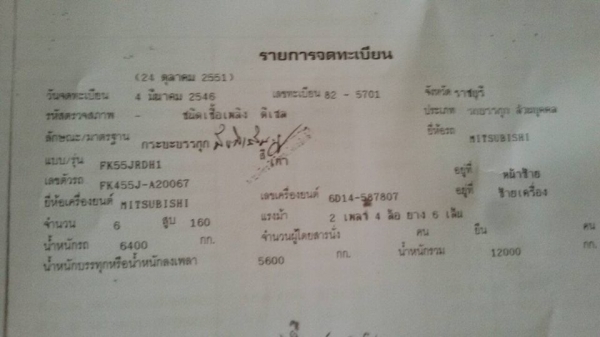 หลงFK455 เครื่อง 160 แรง ยาว 5.50 เครื่องดี คัสซีงาม ขายเบาๆ 350,000 หลงFK455 เครื่อง 160 แรง ยาว 5.50 เครื่องดี คัสซีงาม ขายเบาๆ 350,000