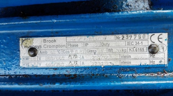 ** Sold ** หัวปั้มลมอังกฤษ ENGLAND มอเตอร์ BROOK 15 HP ไฟ 380V. นั่งแท่นรอสวมถัง หรือ จะเป่าบ่อบาดาลก็เหมาะมาเทสก่อนได้ครับ!!